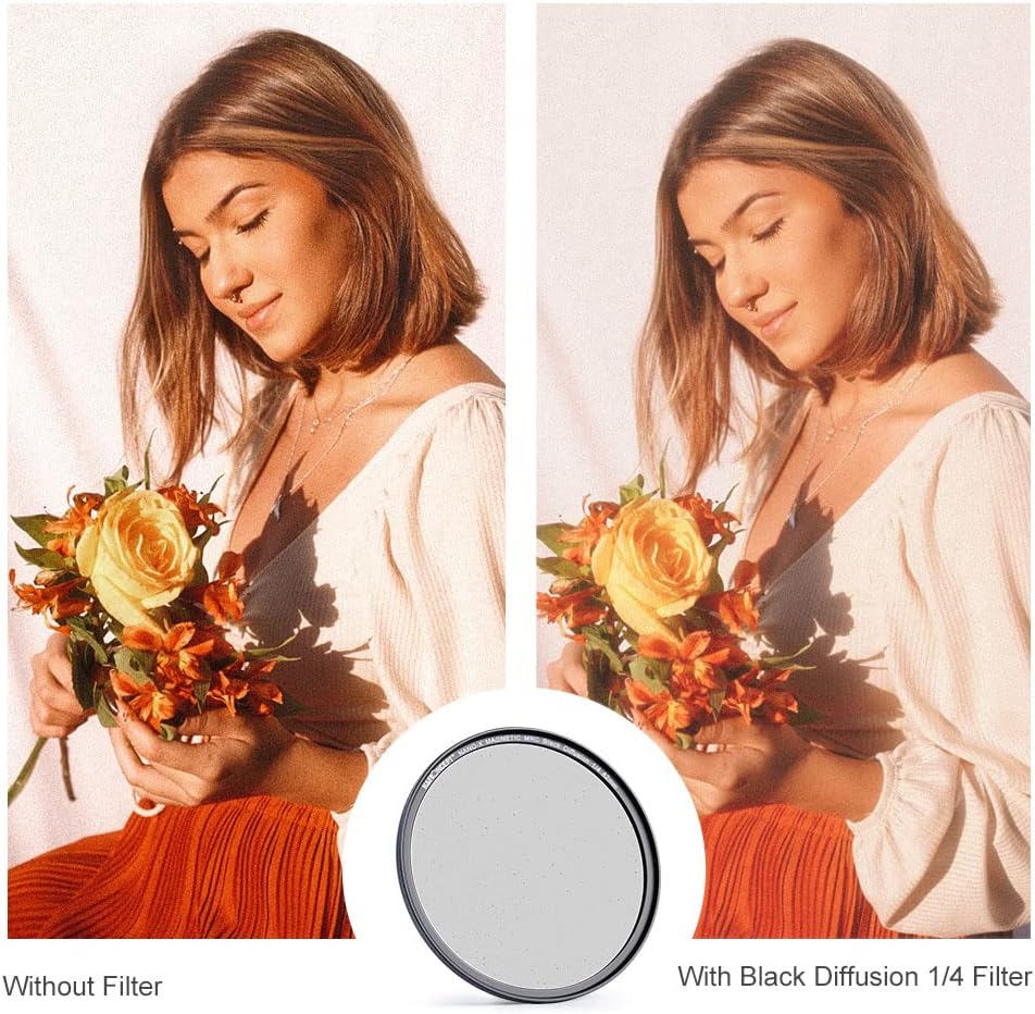 K&F Concept 52mm Black Diffusion 1/4 Filter Dream Cinematic Effect Filter with 28 Multi-Layer Coatings Hydrophobic/Scratch Resistant for Camera Lens Pack of 2