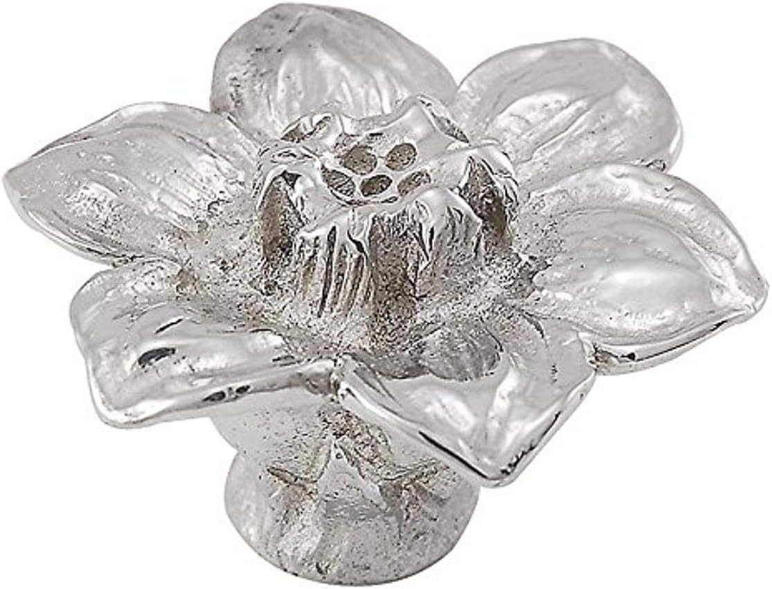 Vicenza Designs K1197 Carlotta Hibiscus Knob, Large, Polished Nickel Pack of 2