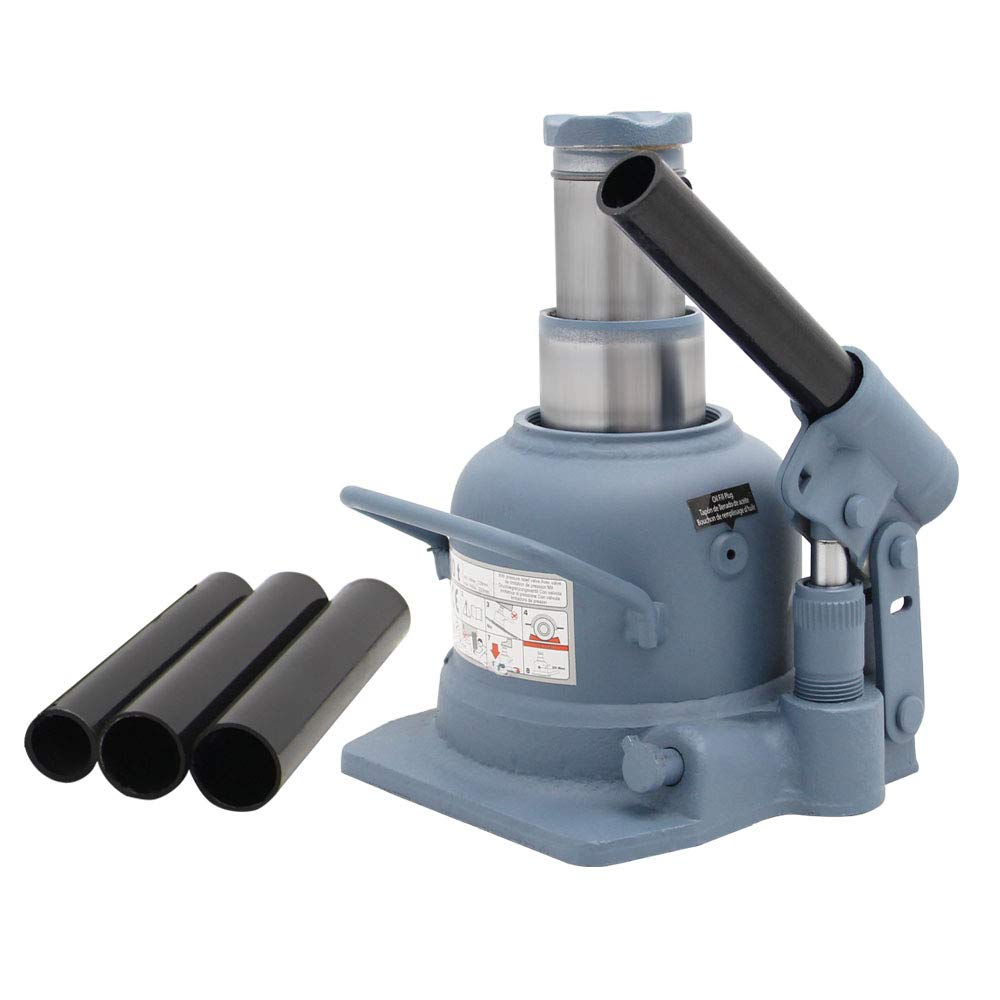 BAOSHISHAN 10 Ton Low Profile Bottle Jack Double Ram 4-7/8&rsquo;&rsquo; to 8-7/8&rsquo;&rsquo; Lifting Range Hydraulic Jack