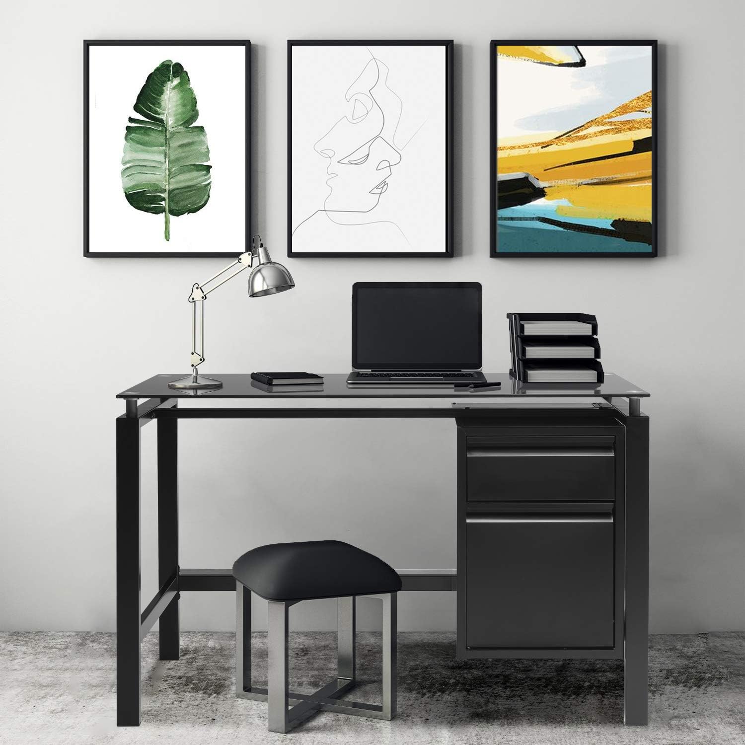 Computer Desk with Storage Drawer Under Desk, 46