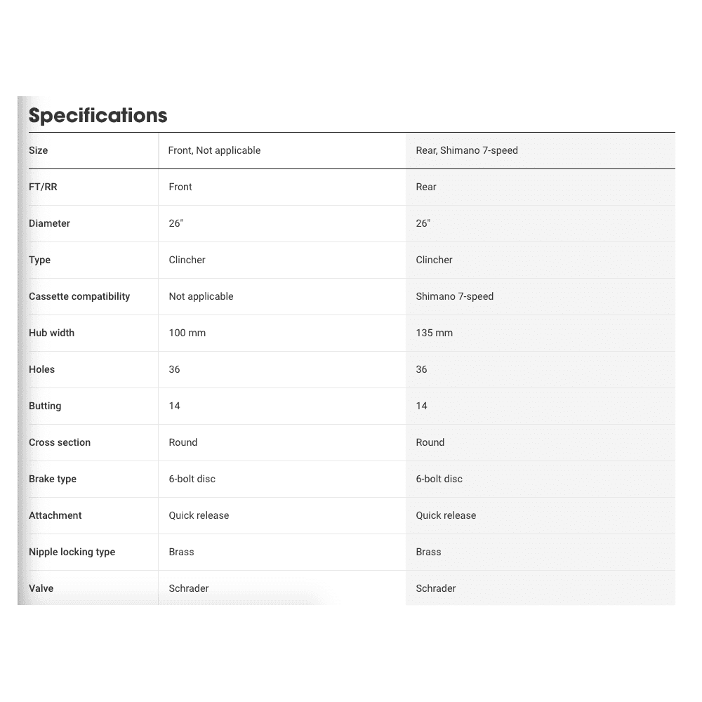 Bontrager AT-550 26x22 Disc MTB Wheel Colour: Black, Option: Rear