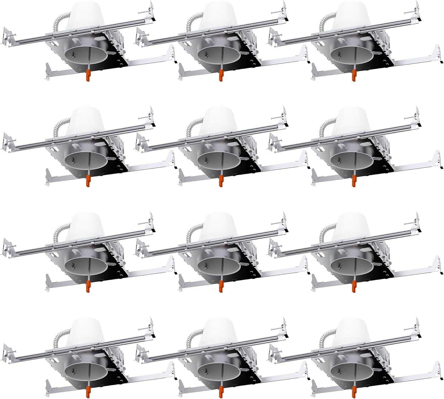 Sunco Lighting 12 Pack 4 Inch Recessed Lighting Housing Can Light New Construction, Air Tight Steel Ceiling Can, 120-277V, Hard Wired, TP24 Connector, Easy Install, IC Rated, UL Listed