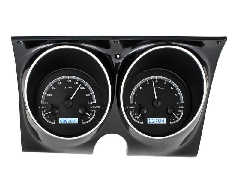 Dakota Digital VHX-67C-CAM-K-W VHX System Black Alloy Style Face White Display Chevrolet Camaro | Firebird 1967-1968