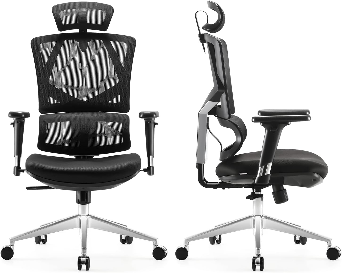 SIHOO Ergonomic Office Chair - High Back Desk Chair with Lumbar Support, 3D Armrest, and Adjustable Height Backrest Thick Seat Cushion Breathable Mesh Computer Chair (Black)