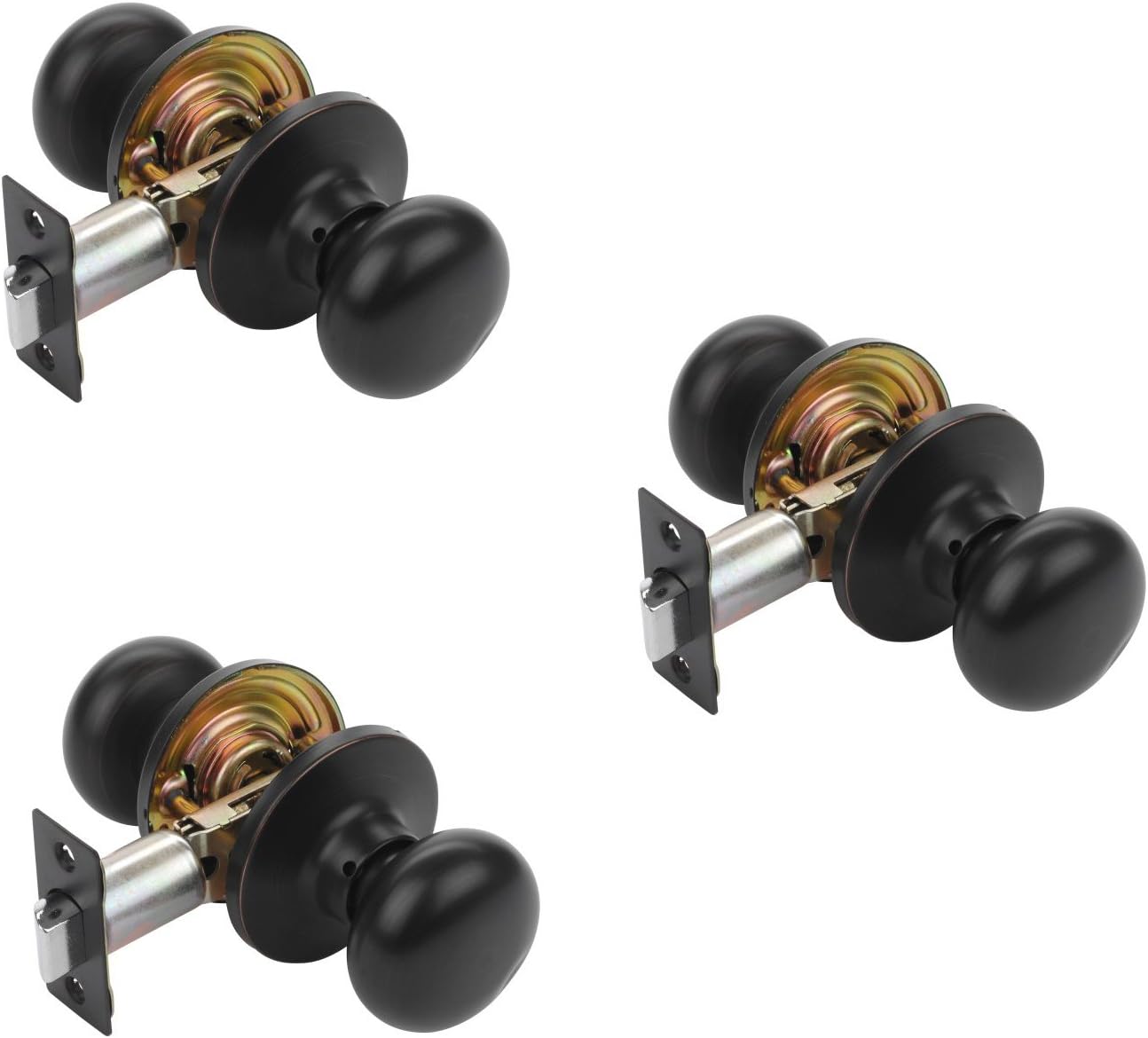 Dynasty Hardware TAH-82-12P Tahoe Door Knob Passage Set, Aged Oil Rubbed Bronze, Contractor Packs (4 Pack) Pack of 2