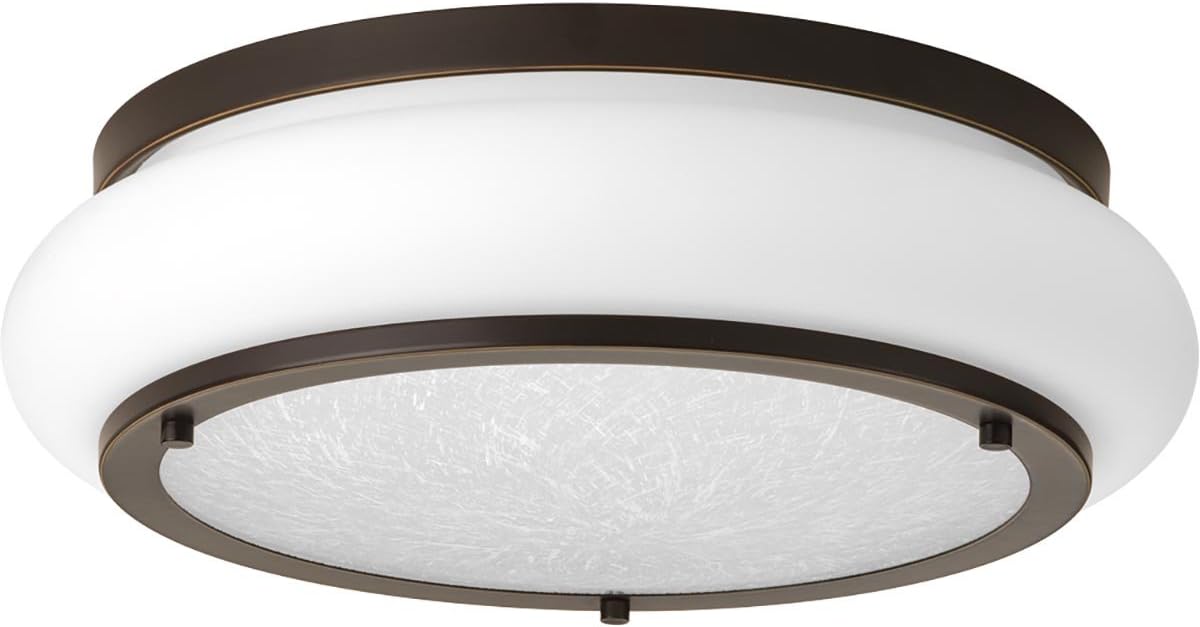 Progress Lighting P350082-009-30 Opal-Linen LED Flush Mount, Brushed Nickel Pack of 2