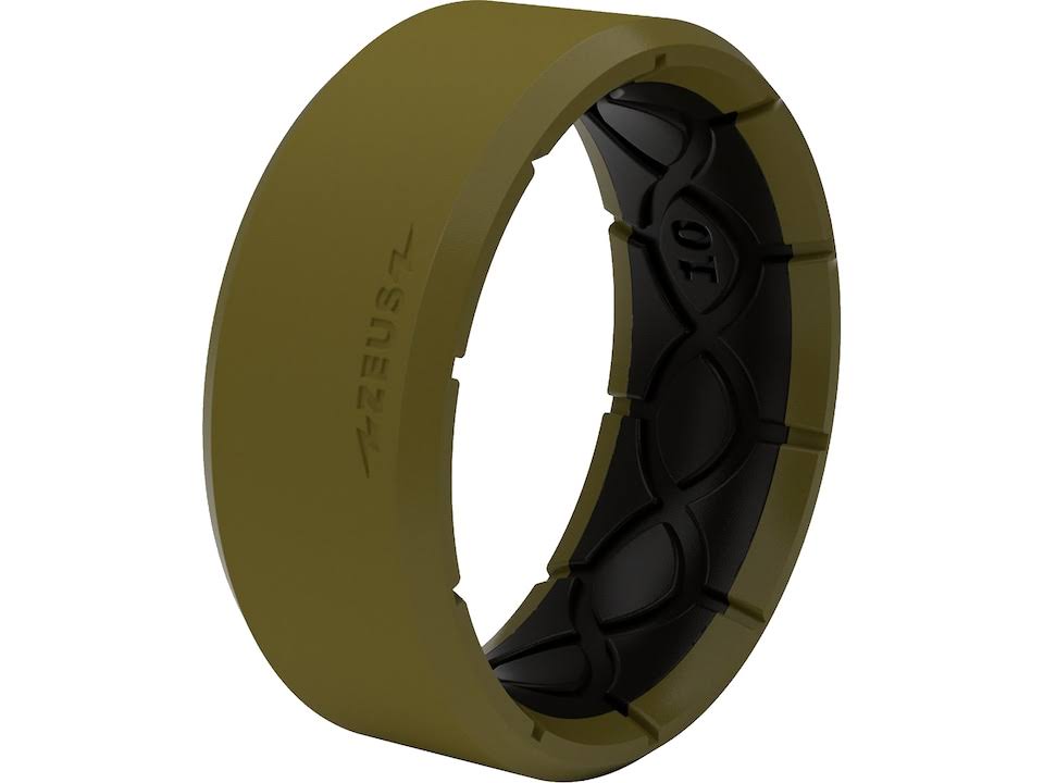 Groove Life Zeus Edge Silicone Ring, Olive Drab/Black, 12, R10-010-12