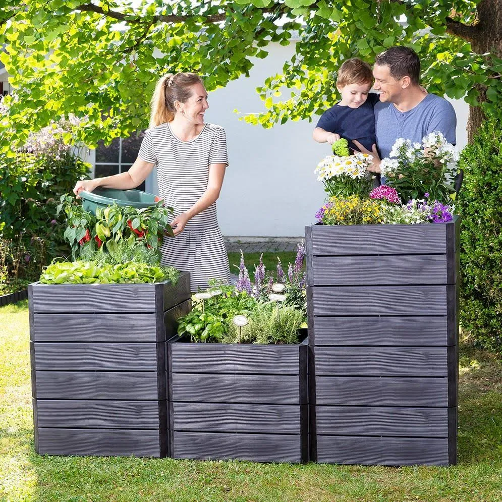 Exaco Ergo Quadro Stackable Raised Garden Bed 645115 Medium