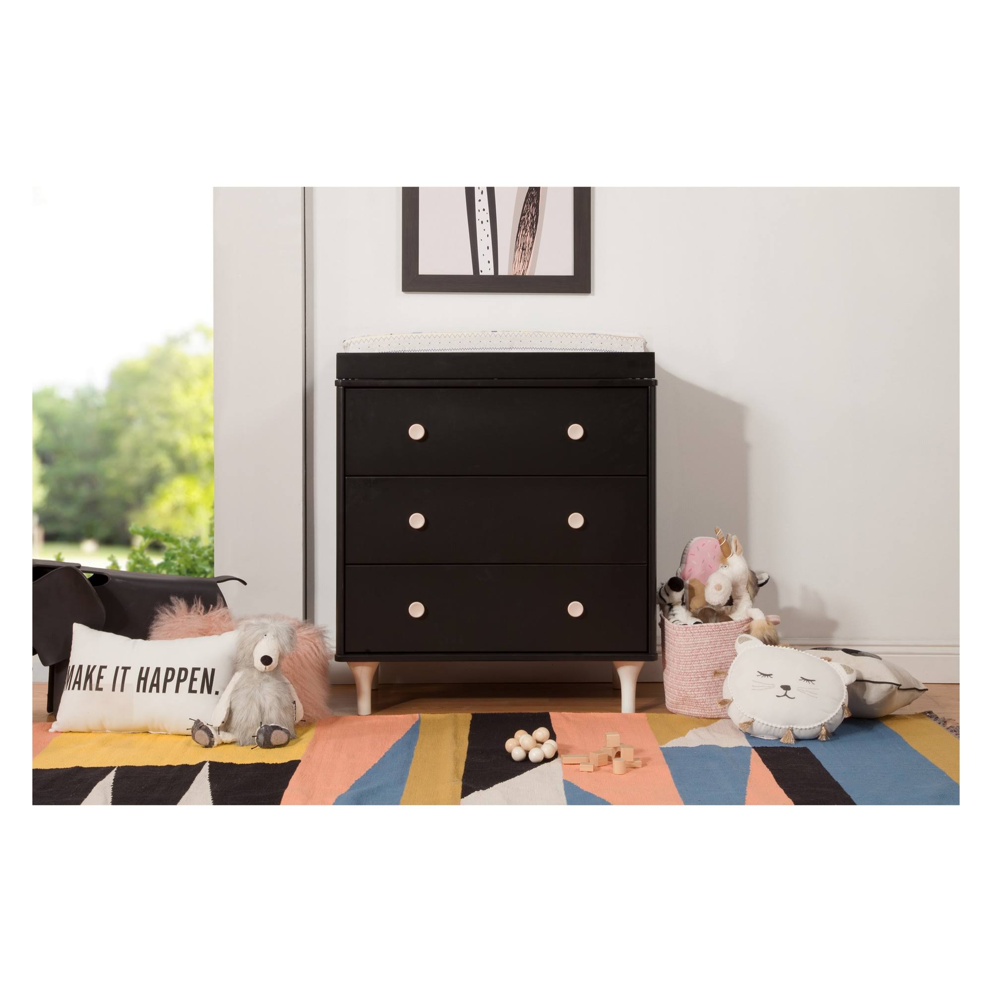 Babyletto - Lolly 3-Drawer Changer Dresser - Black/Washed Natural