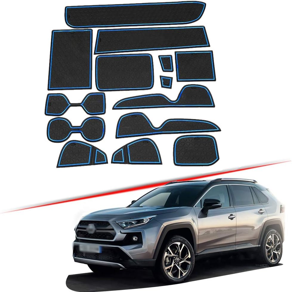 XITER for Toyota RAV4 2019 2020 2021 2022 Car Accessories Cushion Non-Slip Gate Slot Pad Cup Mat Car Interior Door Slot Pad Automotive Decoration 14pcs/Set (White)