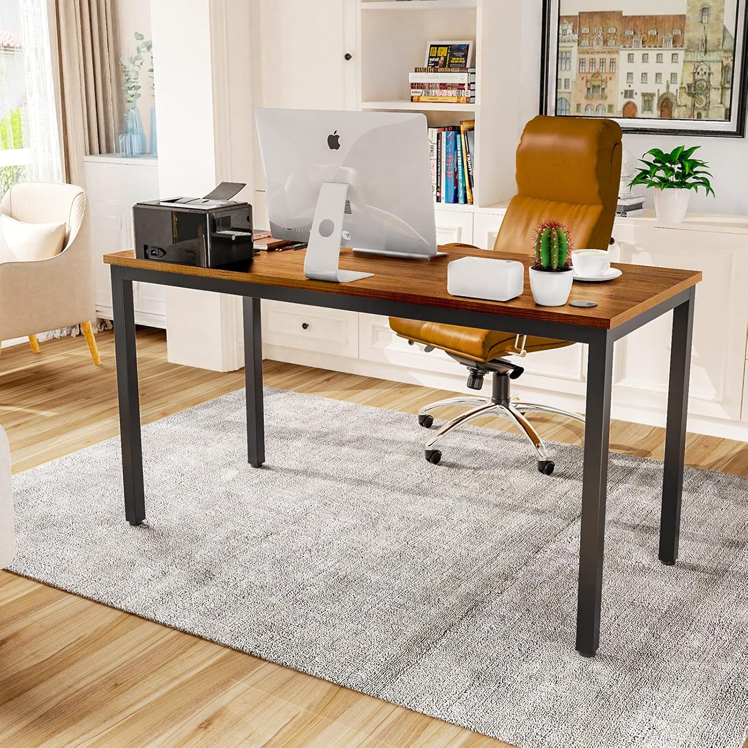 EUREKA ERGONOMIC 60 Inch Black Corner L Shaped Computer Desk, Home Office Gaming Study Work Writing Table Long Large Sturdy Workstation Simple Modern with Metal Legs, Right Side