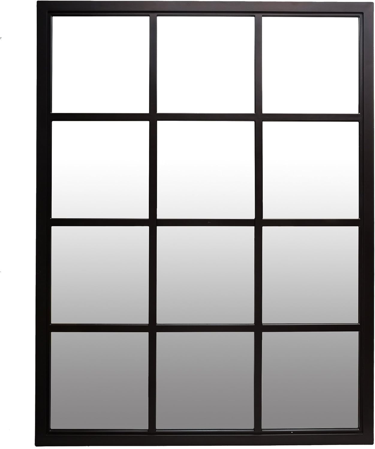 Patton Wall Decor 23x30 Classic Black Windowpane Mirror