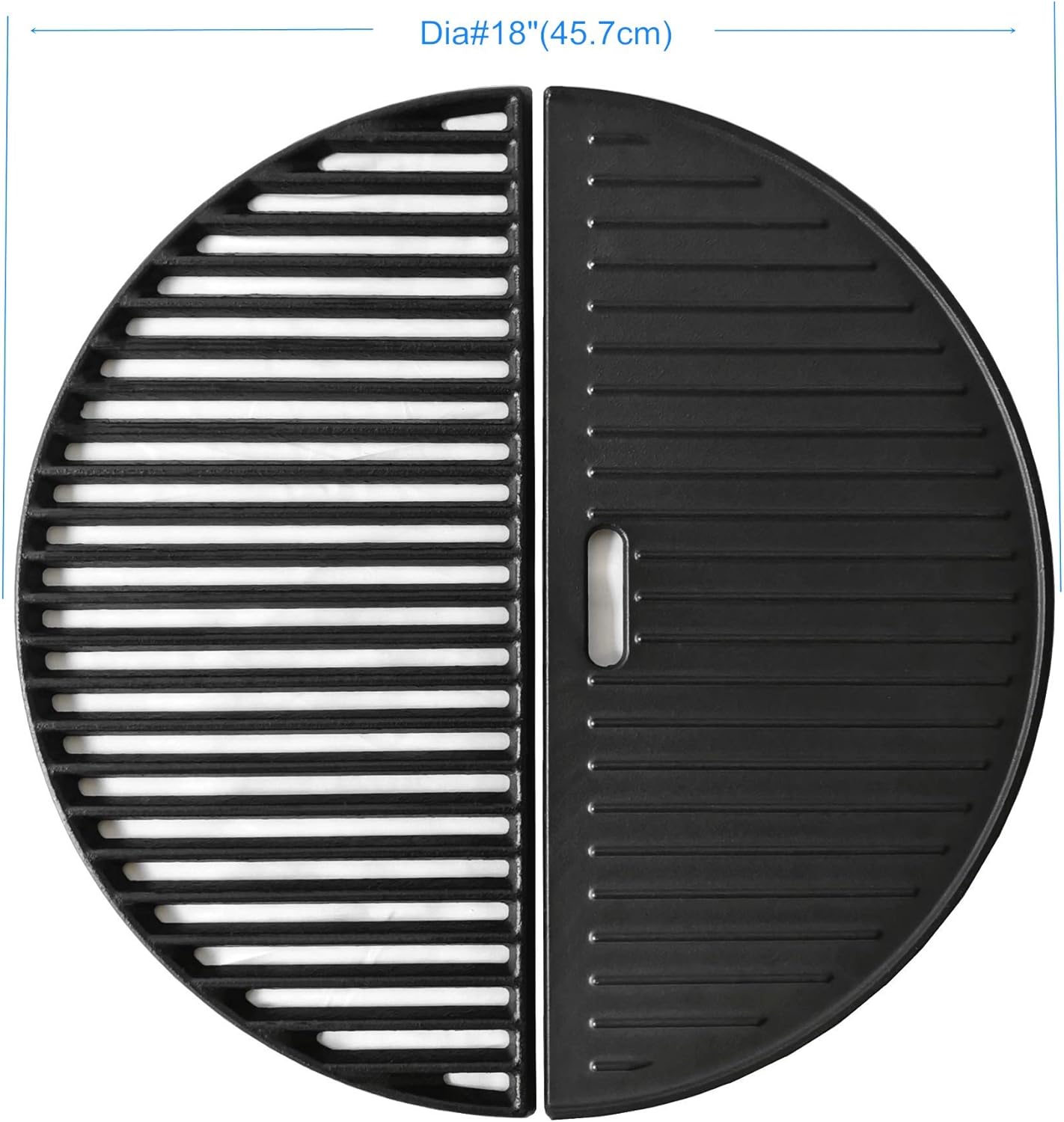 WINTRON 18-in Cast Iron Cooking Grate Griddle for Kamado Joe Classic Joe, Large Big Green Egg (Cast Iron Grill Grate+Griddle), 2-Pack Pack of 2