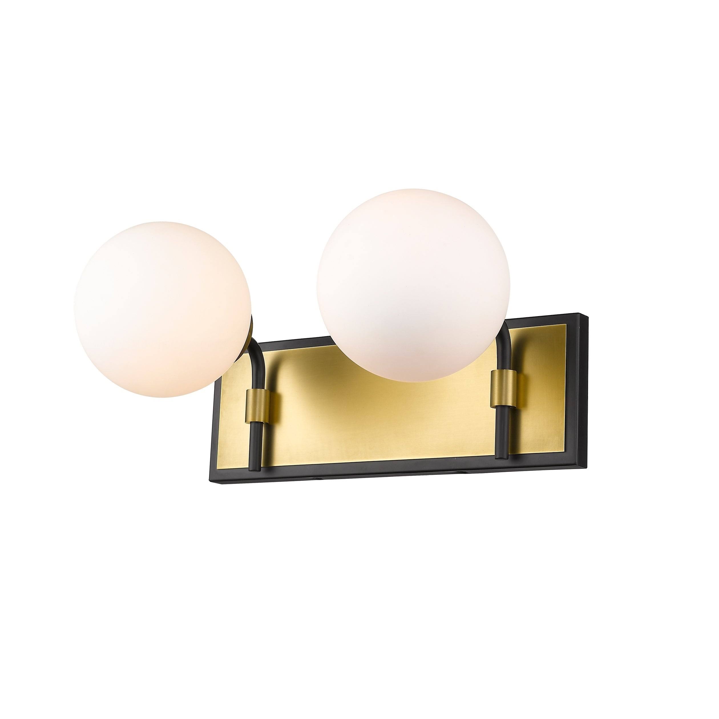 Z Lite 477-2V-MB-OBR 16 in. Parsons 2 Light Matte Black u0026 Olde Brass Vanity Light