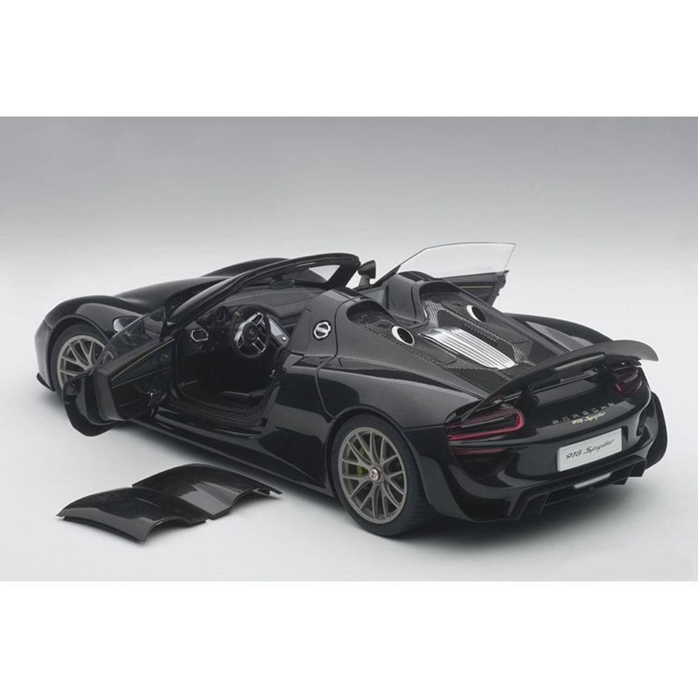 Porsche 918 Spyder Weissach Package Black Metallic 1/18 Model Car by AUTOart
