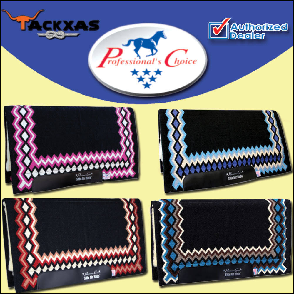 34x22 Black Teal Professional Choice SMX Air Ride Western Horse Saddle Pad Shilloh