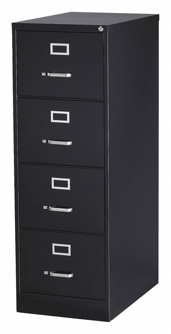 Hirsh 25 in Deep 4 Drawer Vertical Legal File Cabinet in Black - 17549
