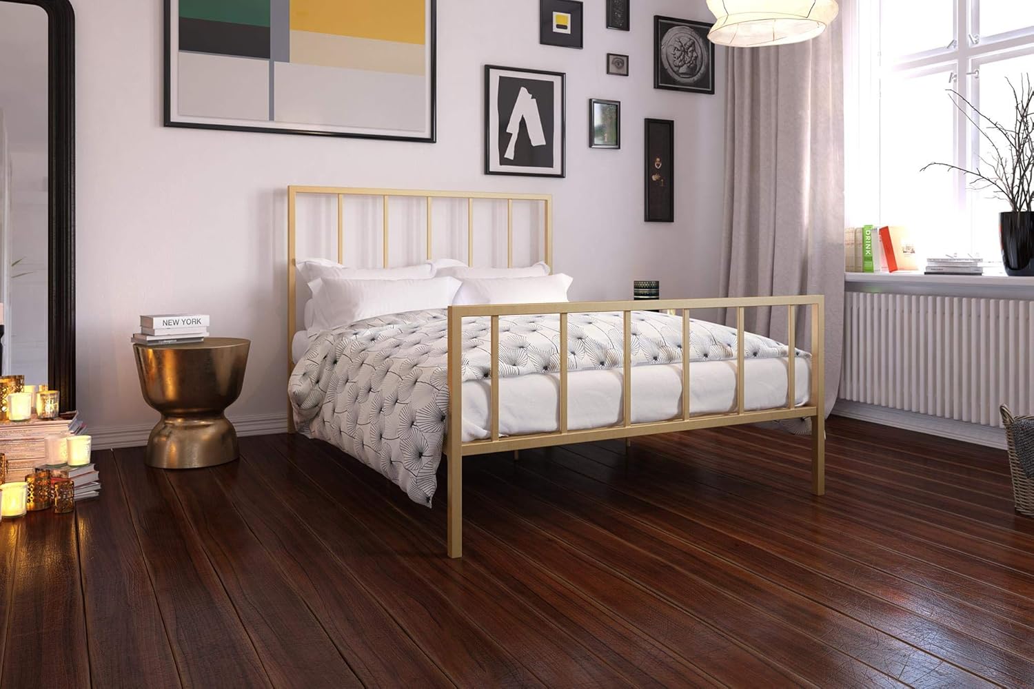 DHP Stella Metal Bed, King, Black