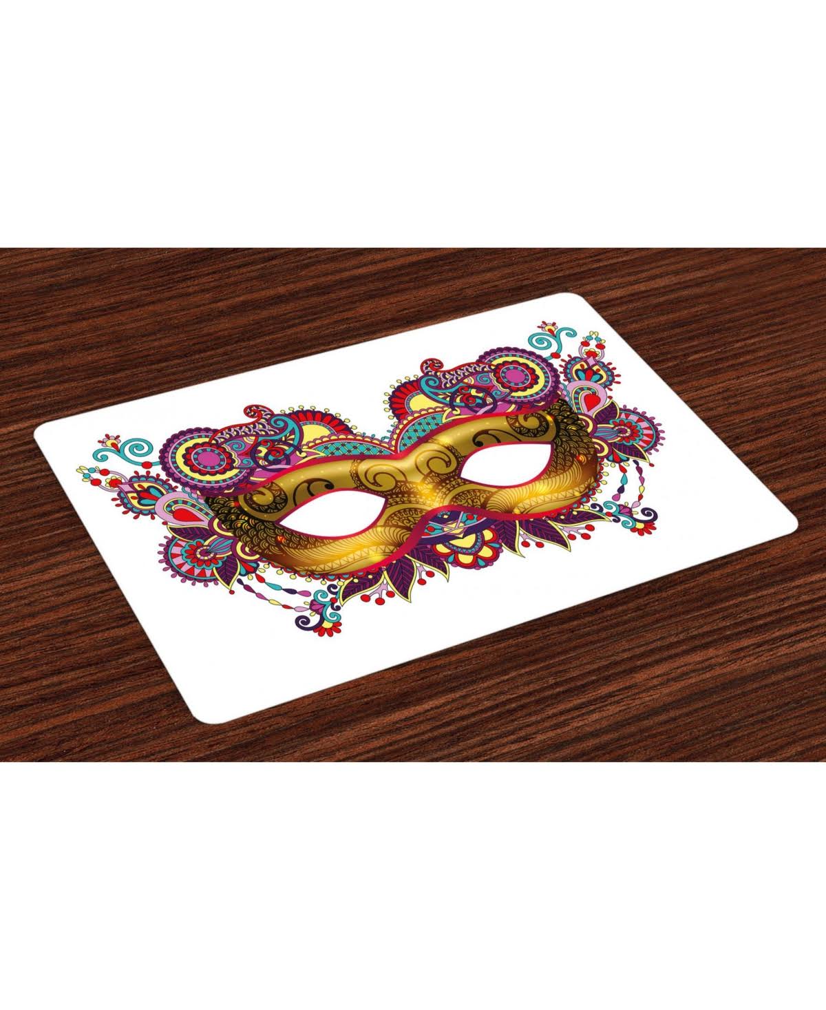 Ambesonne Mardi Gras Place Mats, Set of 4 - Multi