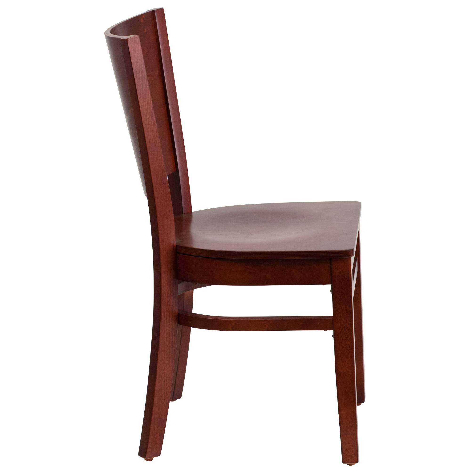 Lacey Series Solid Back Mahogany Wooden Restaurant Chair | Flash Furniture