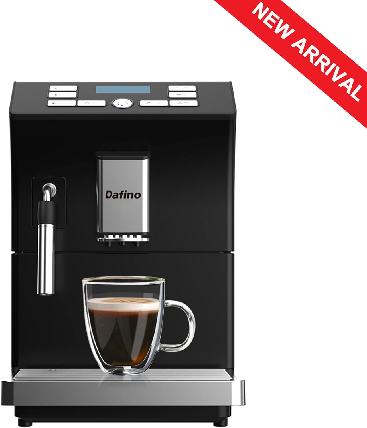 Dafino-205 Fully Automatic Espresso Machine w/ Milk Frother, Black