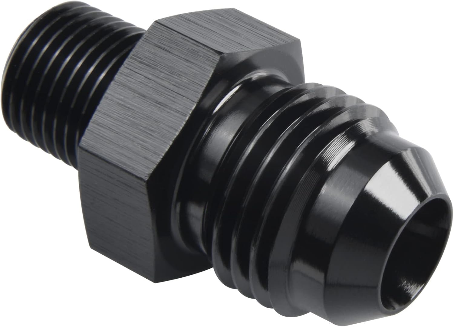 Podavelle 4AN Male Flare to 1/8 NPT Pipe Male 90 Degree Fitting Adapter Union Aluminum Black Pack of 2