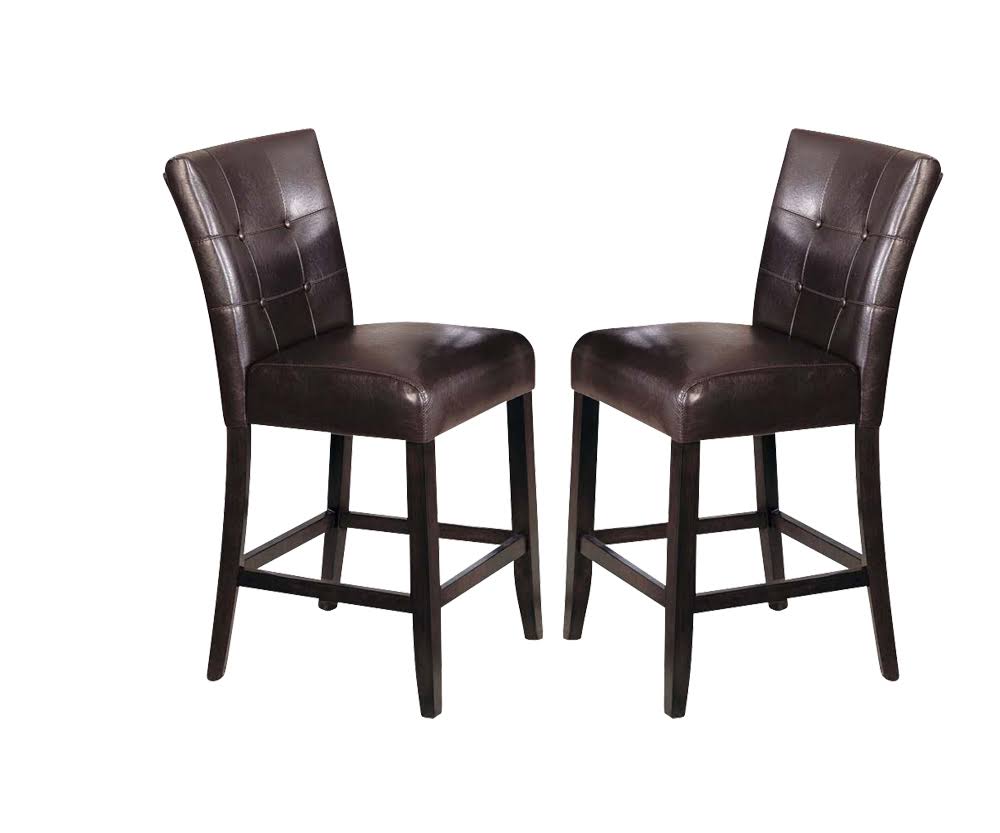 Acme Furniture Counter Height Chair in Espresso and Walnut - Set of 2