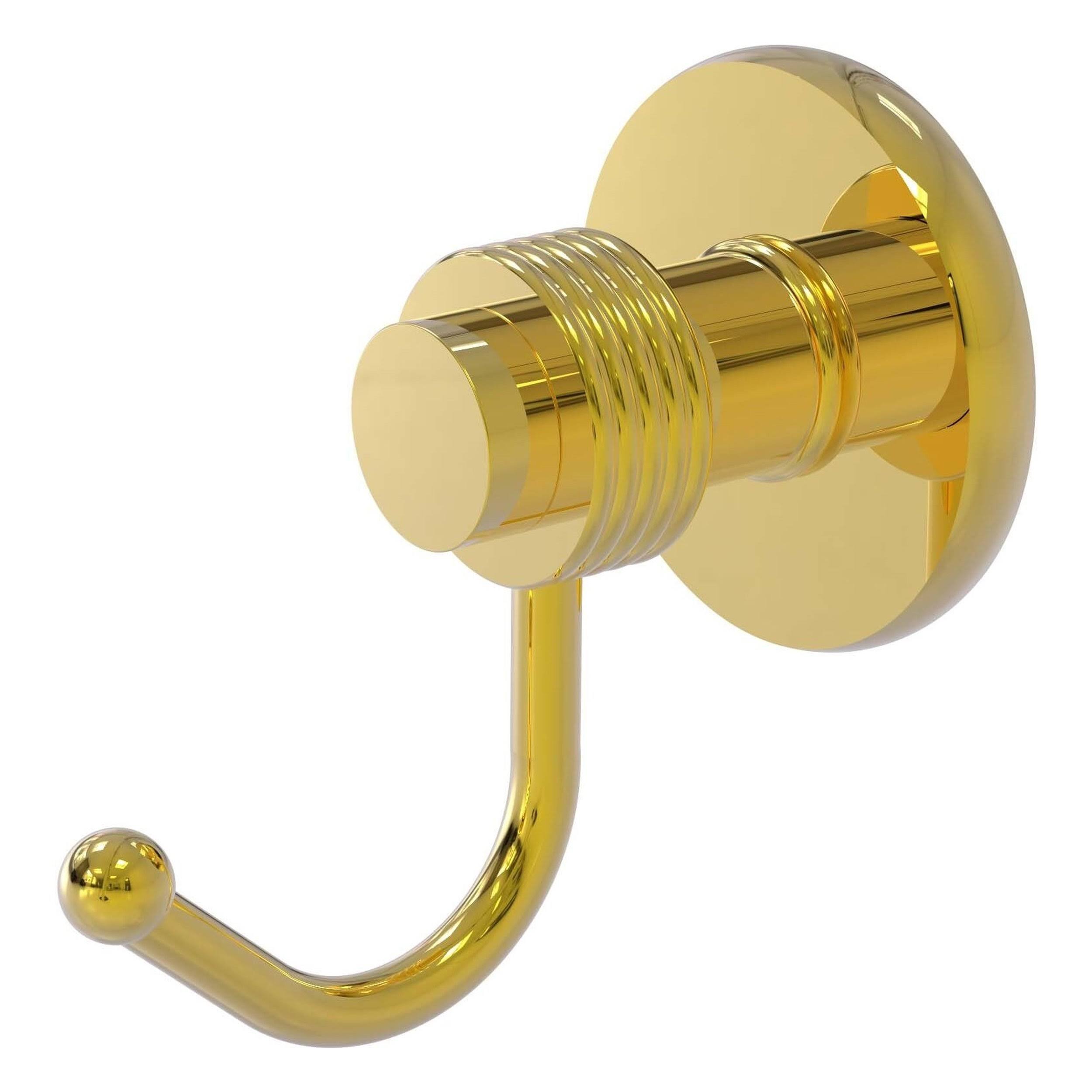 Allied Brass 920G-PB Mercury Collection Robe Hook with Groovy Accents Polished Brass