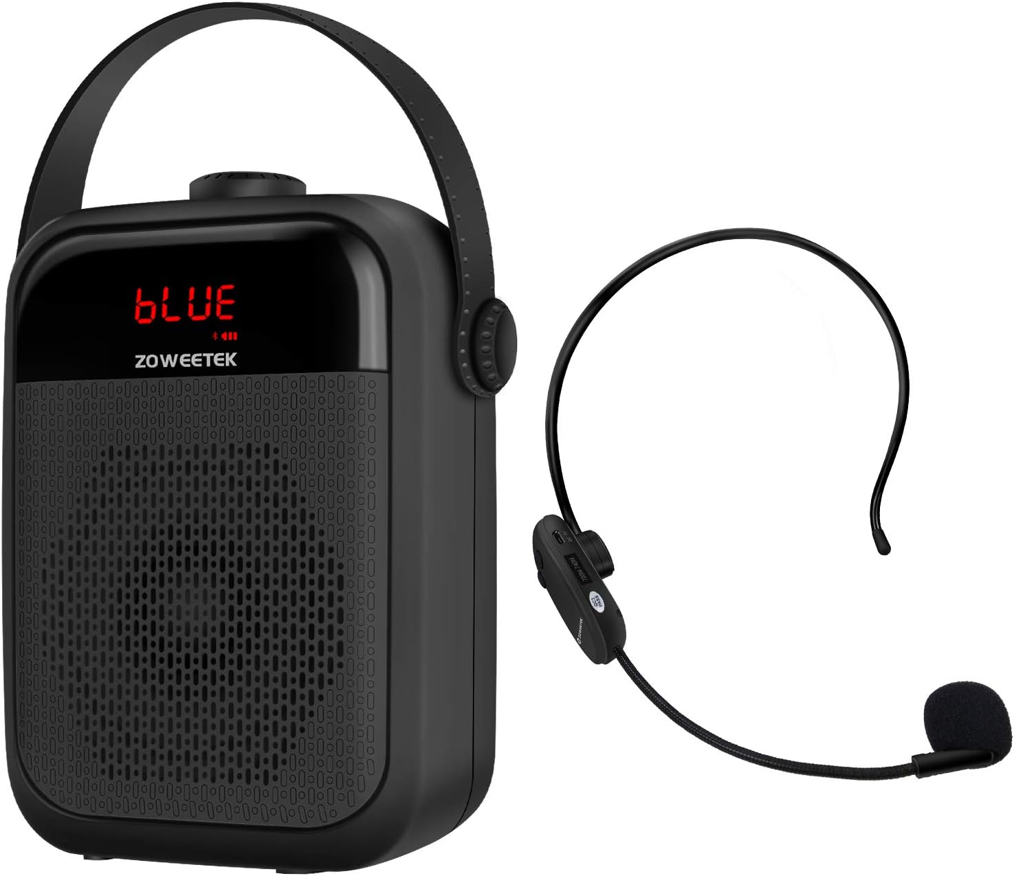 ZOWEETEK wireless voice amplifier for teachers with 2 Microphones,25W Portable voice amplifier buletooth PA system Speaker for Classroom, Meetings, Promotions,Speech and Outdoors