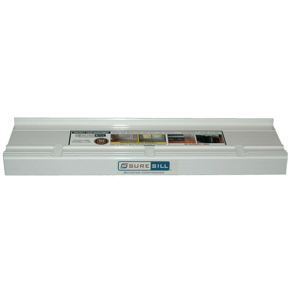 SureSill 4-1/8 in. x 80 in. White PVC Sloped Sill Pans for Door and Window Installation and Flashing (10-Pack)