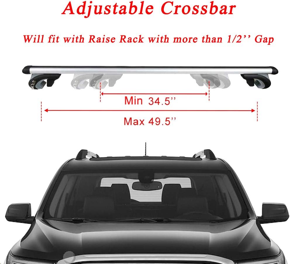 StayThere Roof Rack Crossbars, 54'' Aero Aluminum Roof Rack Cross Bars Raised Side Rail Gap Needed - 200 lbs Load Capacity