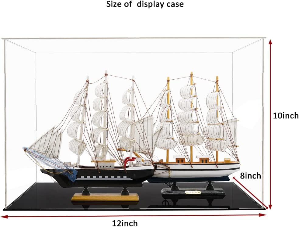WANLIAN Self-Assembly Acrylic Display Case,Deluxe Dustproof Showcase,Cube Countertop Box for Pop Figures Collectibles Toys,Need Remove The Protective Film (12x8x10 inch; 30x20x25cm) Pack of 2