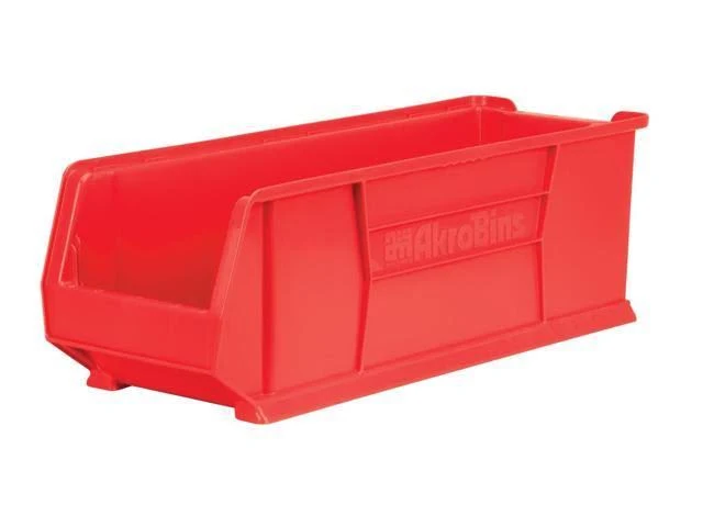 AkroMils Multipurpose Plastic Stack Storage Akro Bin Red 4pk - 29.87x 11x 10 30292RED