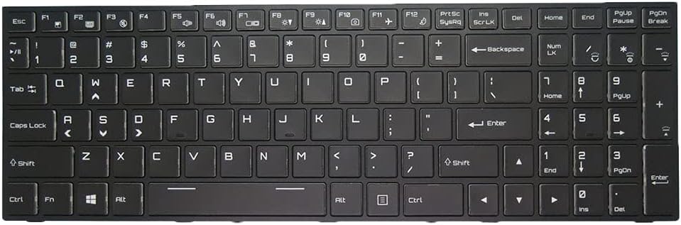 Laptop Keyboard for Sager NP8155 NP8156 NP8157 English US Black with Colorful Backlit and Frame New