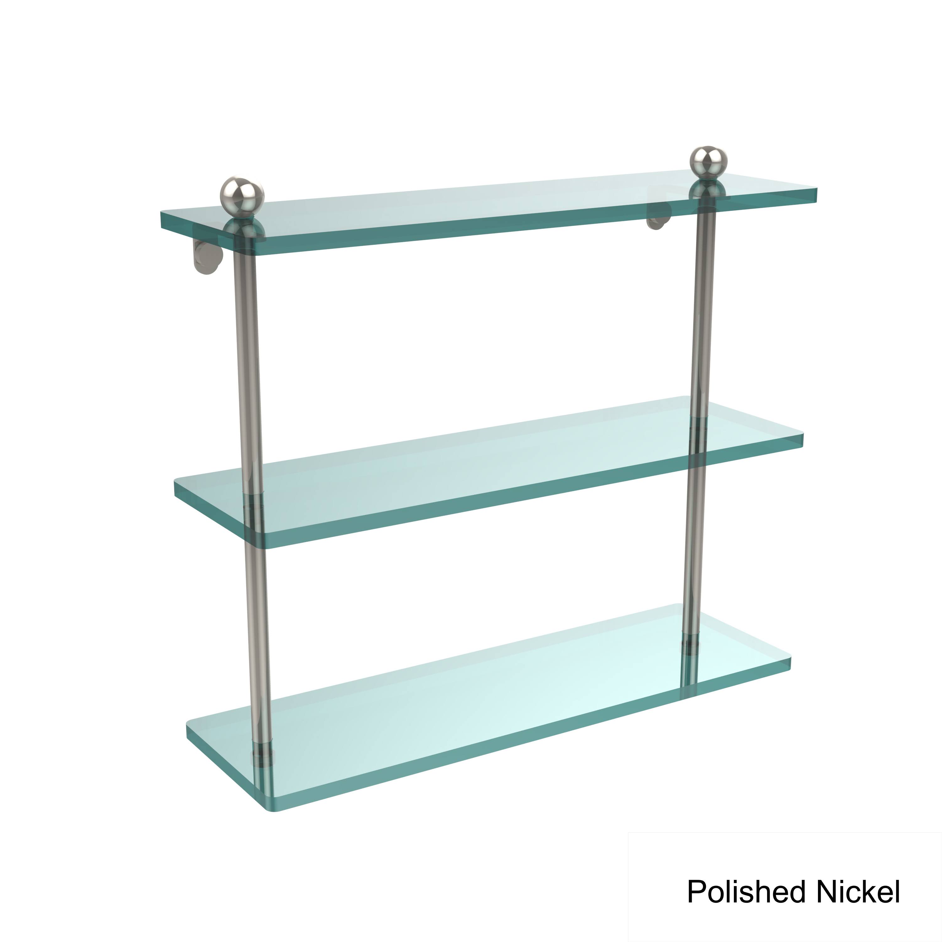 Allied Brass 16x22 Triple Tiered Glass Shelf Matte Black