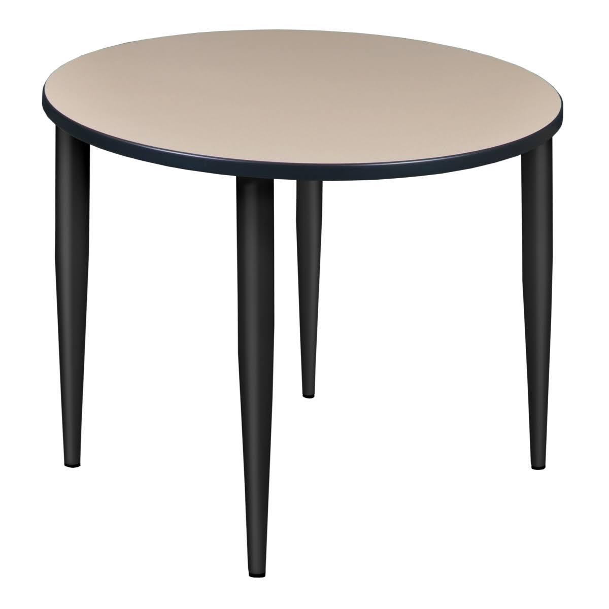 Regency Kahlo 36x22 Round Tapered Leg Table- Beige/ Black
