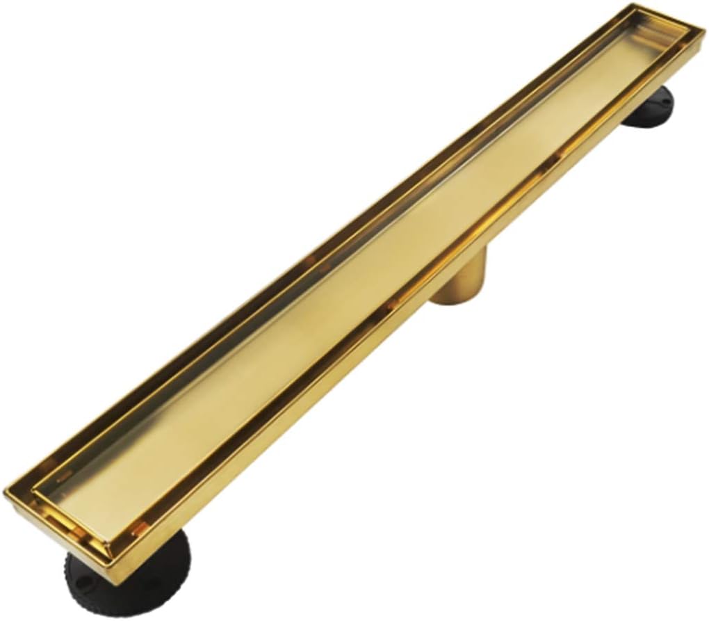 Neodrain 36-Inch Linear Shower Drain,with 2-in-1 Flat & Tile Insert Shiny Black Cover, Rectangle Shower Floor Drain, Floor Shower Drain with Adjustable Leveling Feet, Hair Strainer