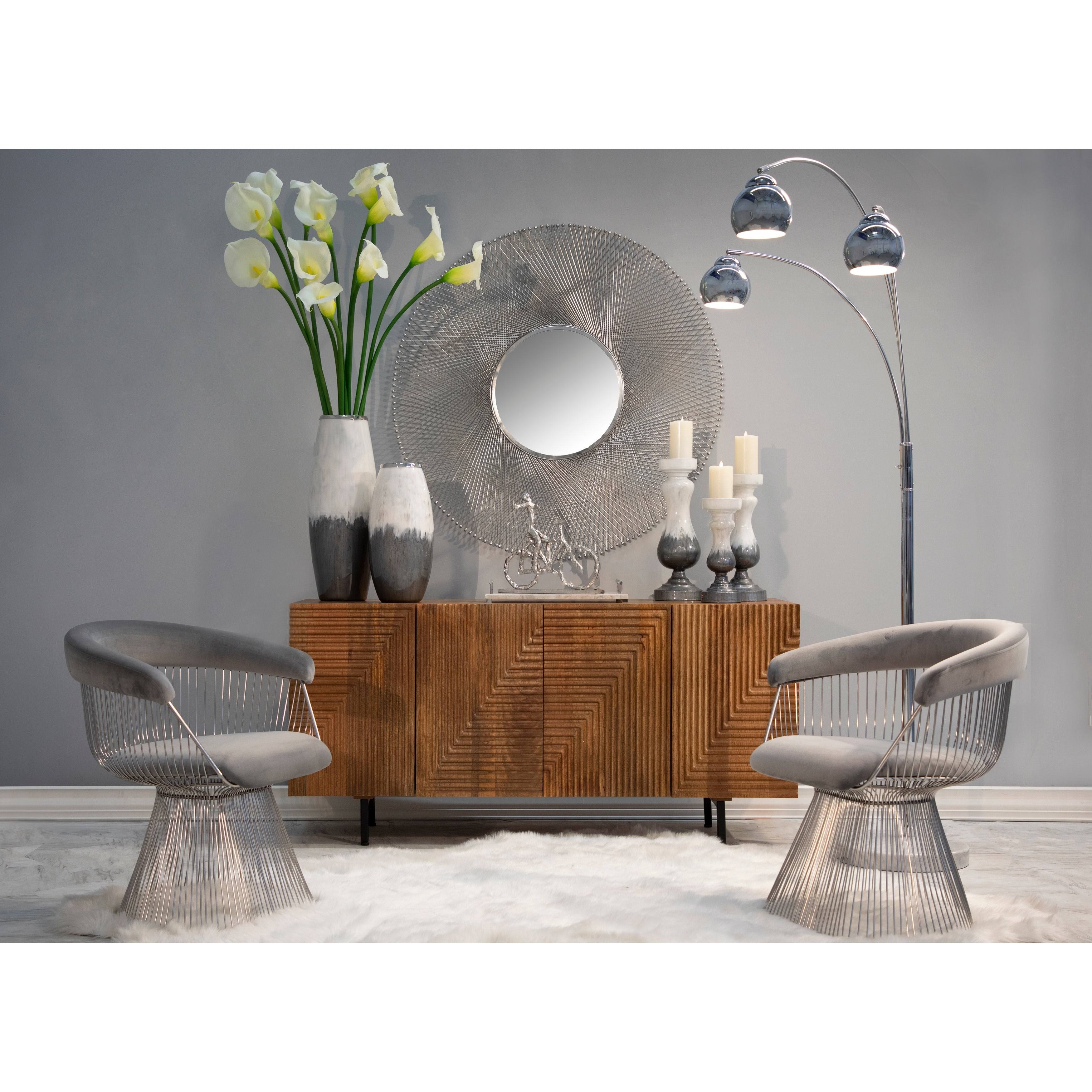 Sagebrook Home 15214-01 13 in. Glass Candle Holder White u0026 Black