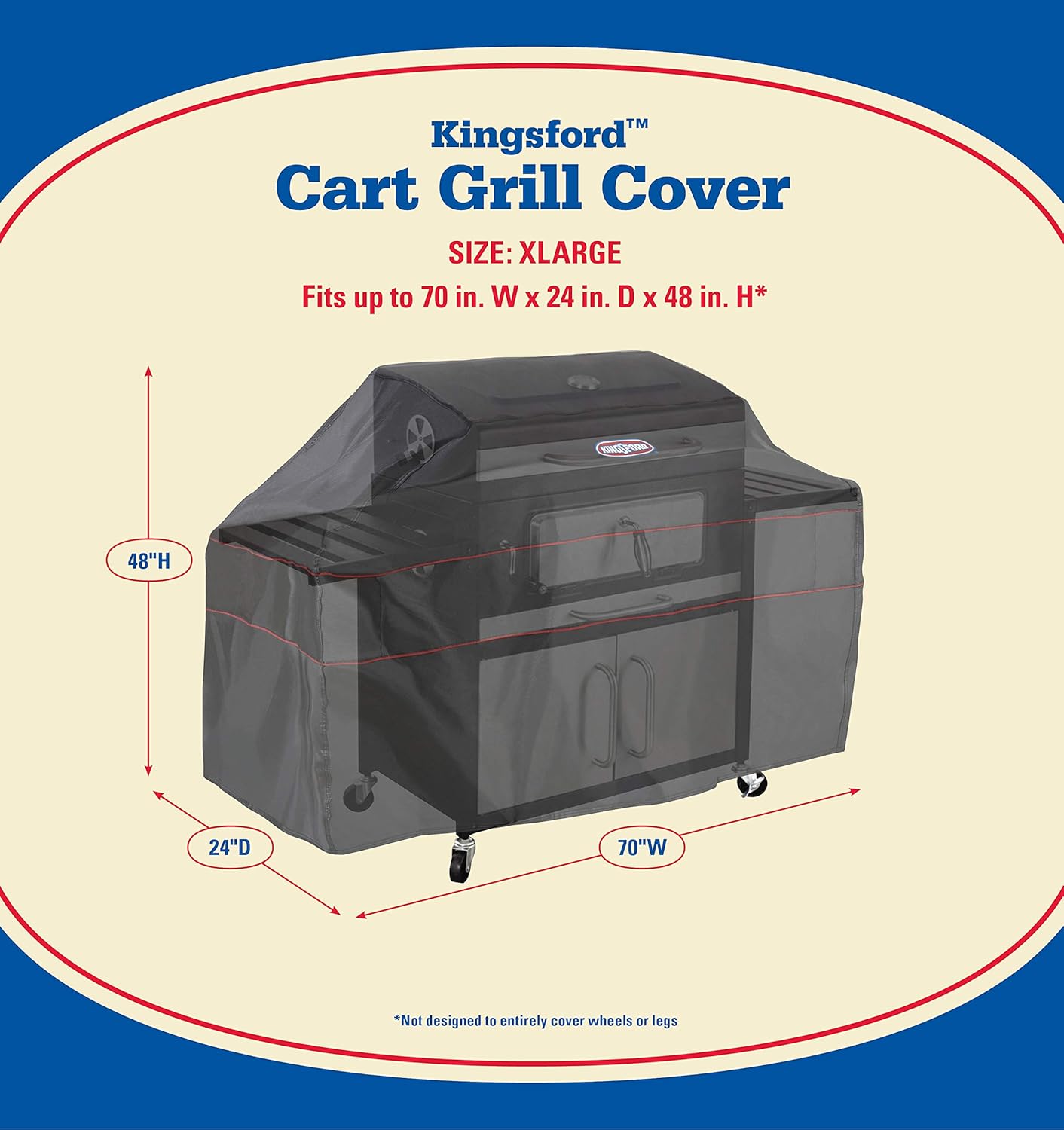 Kingsford Black Grill Cover, X-Large Pack of 2