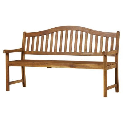 Volusia Wooden Garden Bench Beachcrest Home Color: Natural Brown