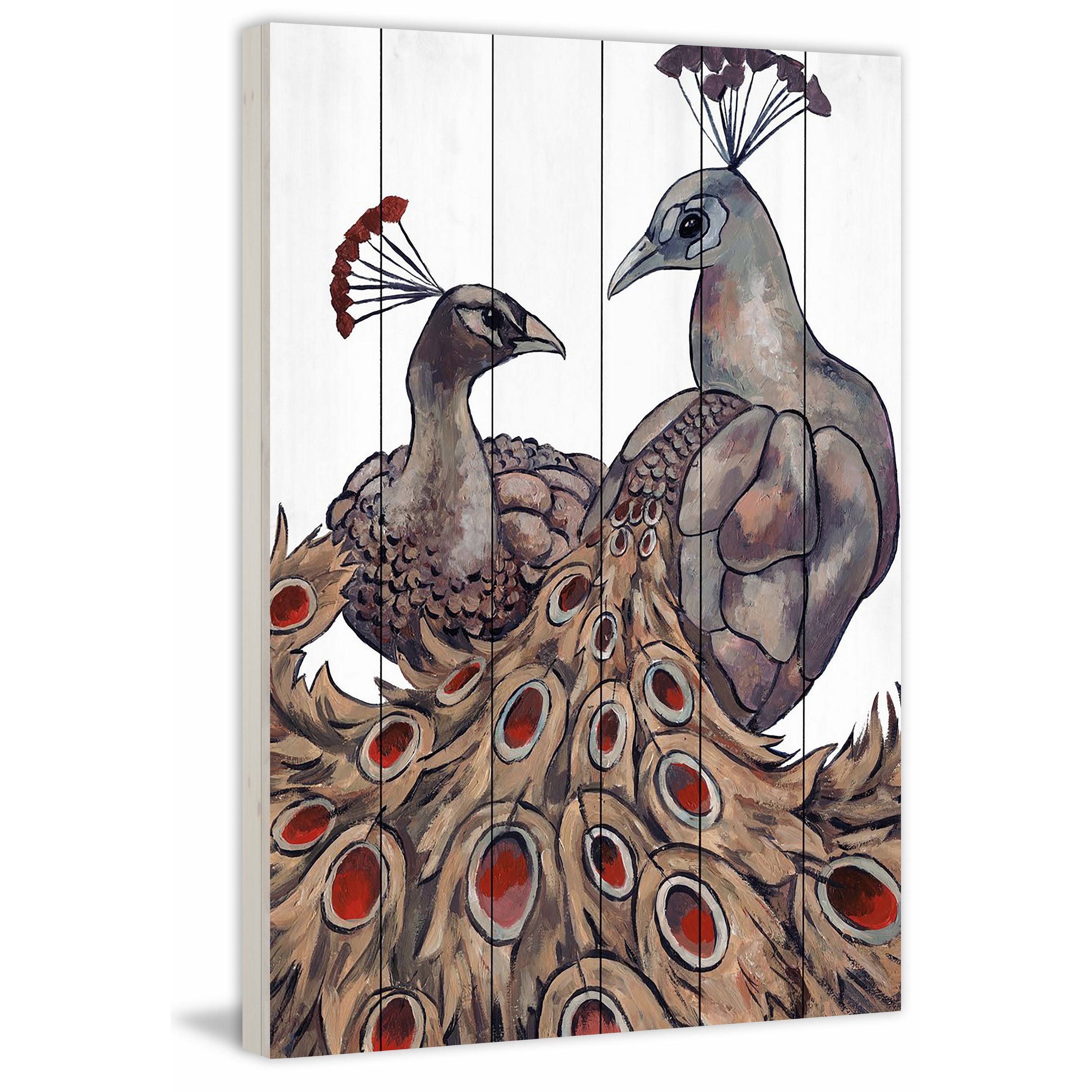 Marmont Hill MH-JULTCN-19-WW-45 45 inch x 30 inch Peacock Partner II Frameless Brown