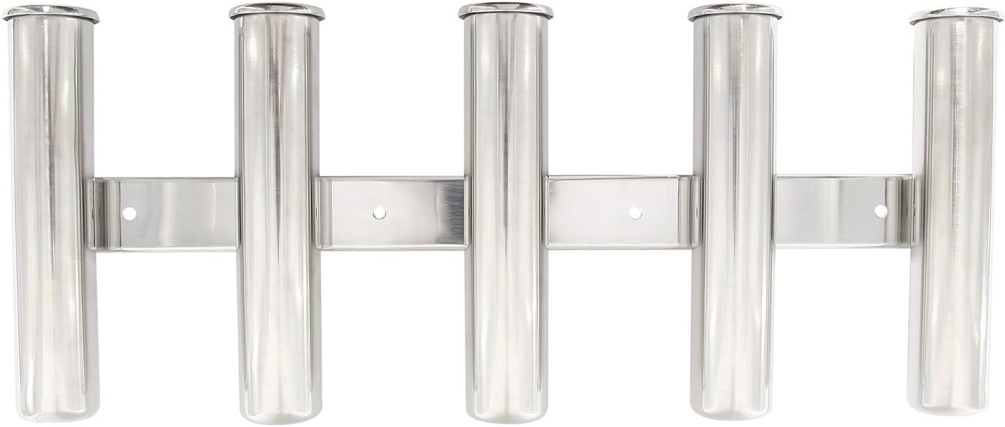 NovelBee 5 Tubes 316 Stainless Steel Fishing Rod Holder for Boats Yacht
