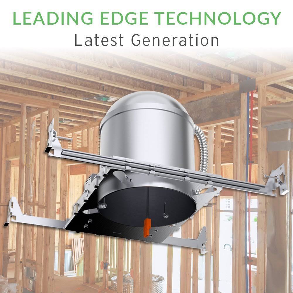 Sunco Lighting 6 Pack 6x22 New Construction LED Can Air Tight IC Housing LED Recessed Lighting