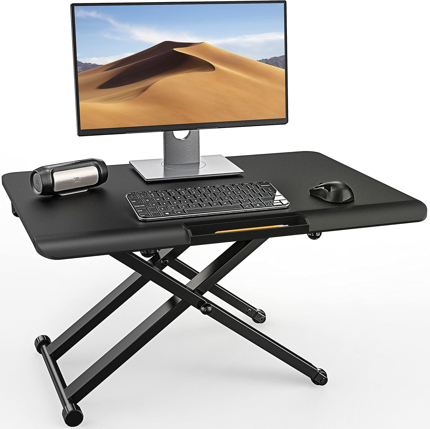 Fenge Standing Desk for Laptop Desktop Sit to Stand Up Desk Conventer for Single Monitor SD255001WB Pack of 2