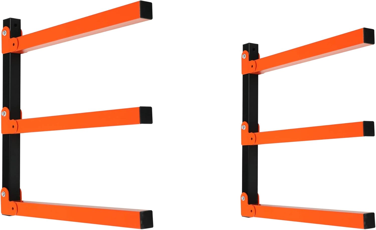 Wallmaster Lumber Storage Metal Rack, Lumber Organizer Wall Mount Wood Rack Organizer 3-Level Wood Storage System Pack of 2