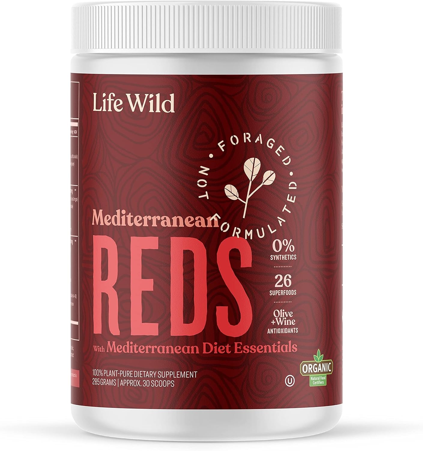 Life Wild Mediterranean Reds Organic Superfood Powder | Juice Blend of Beets, Fruits, Berries & Vital Polyphenols | Dietary Supplement Drink for Circulation, Joints, Heart & Brain | 30 Scoops Pack of 2