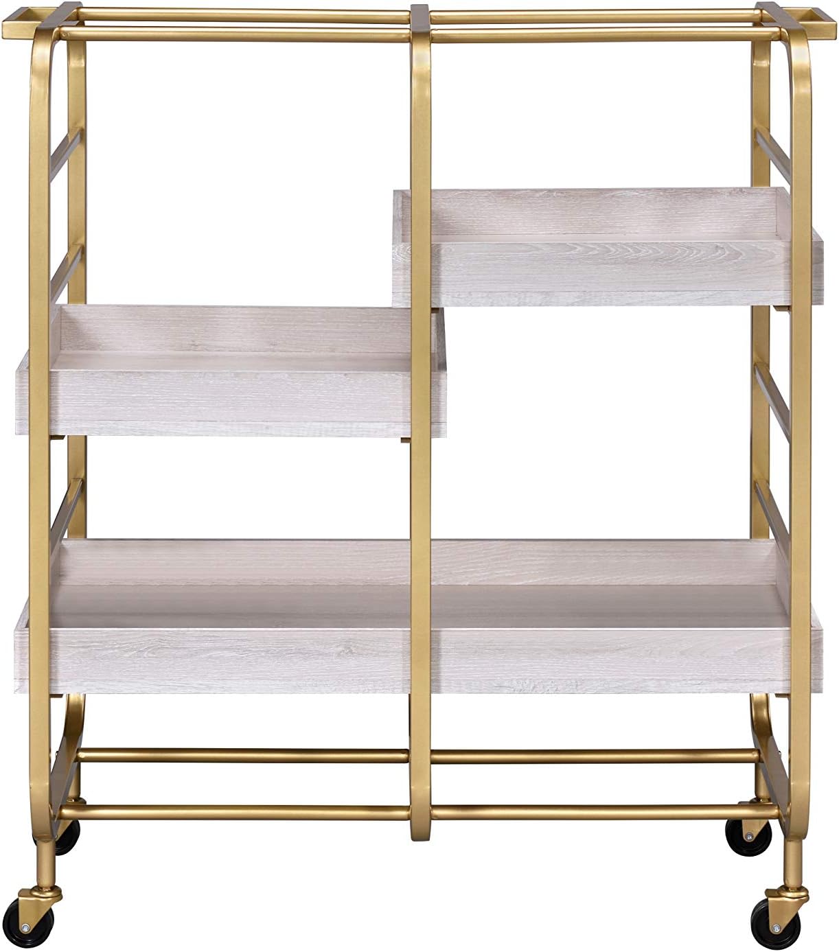 Acme Furniture Vorrik Serving Cart, Gold & White-Washed