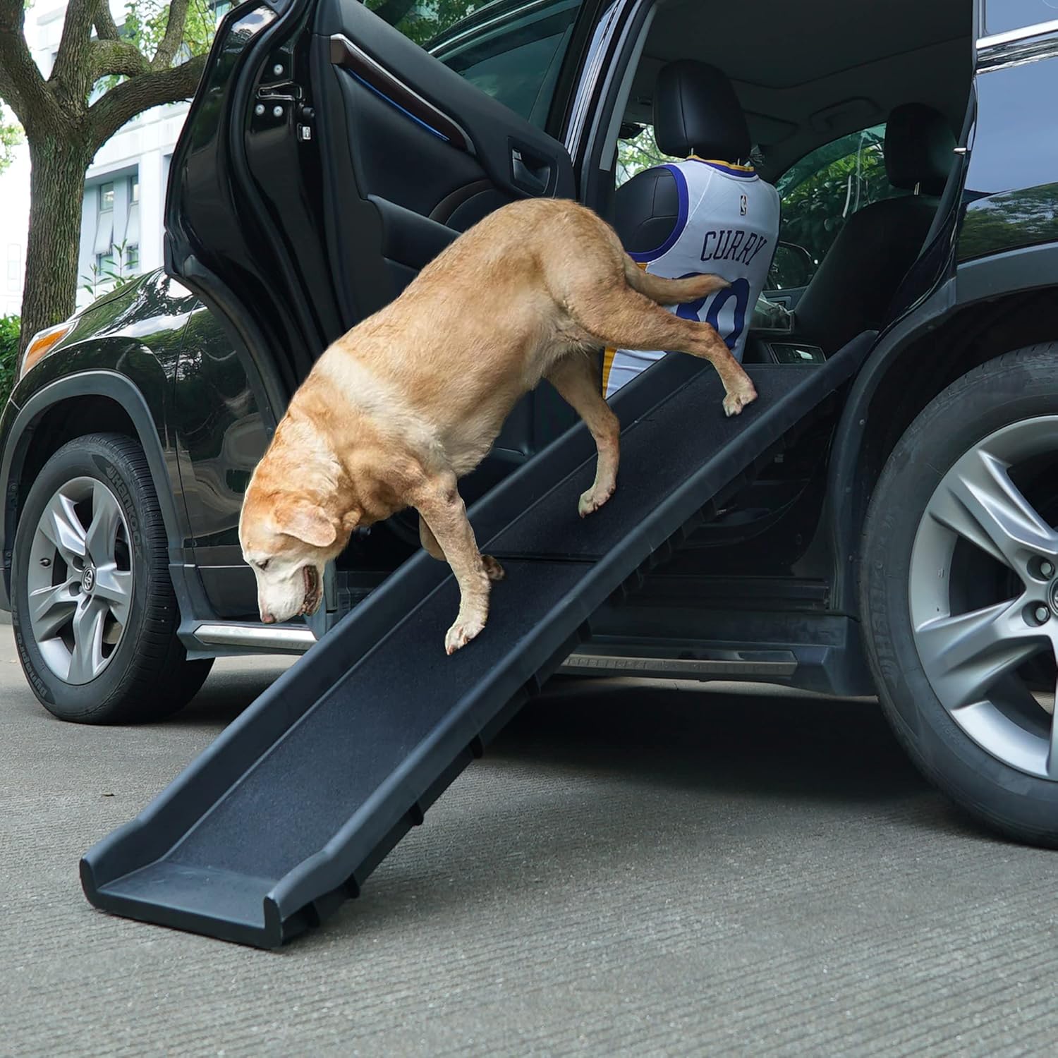 COZIWOW 62”L Heavy Duty Portable Folding Dog Ramps for Large Dogs SUV, Truck Car Ramp Stairs Step Ladder for Pet, Non-Slip Design for Pool Boat Pack of 2