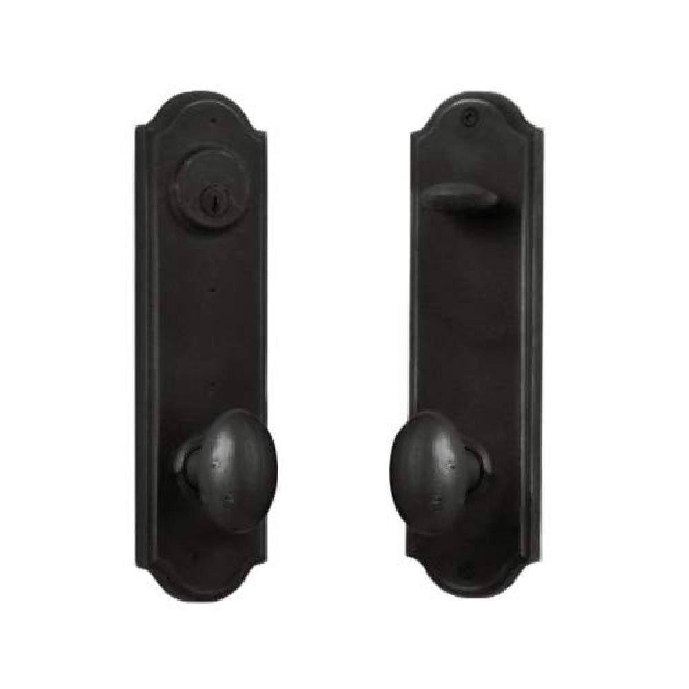 Weslock 7651M-LH Tramore Left Handed Single Cylinder Entry Set with Durham Style Black