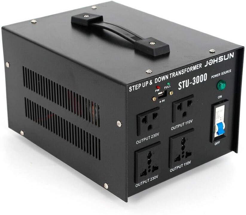 3000W Voltage Transformer Converter Power Converter Step Up/Down 110V 220V Step-Up/Step-Down 5 Outlets w/USB Voltage Converter Transformer Machine